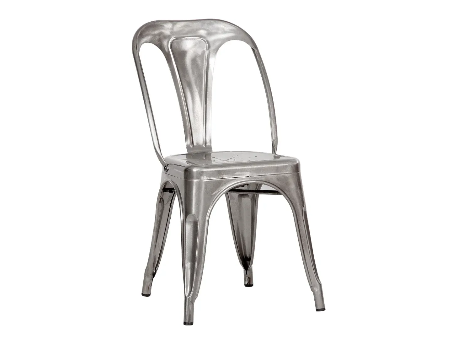Lote de 2 sillas Indus cromadas de metal cromado para una decoración retro a bajo precio