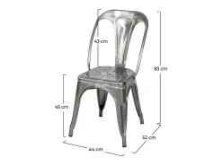 Lote de 2 sillas Indus cromadas de metal cromado para una decoración retro a bajo precio