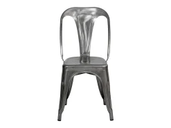 Lote de 2 sillas Indus cromadas de metal cromado para una decoración retro a bajo precio