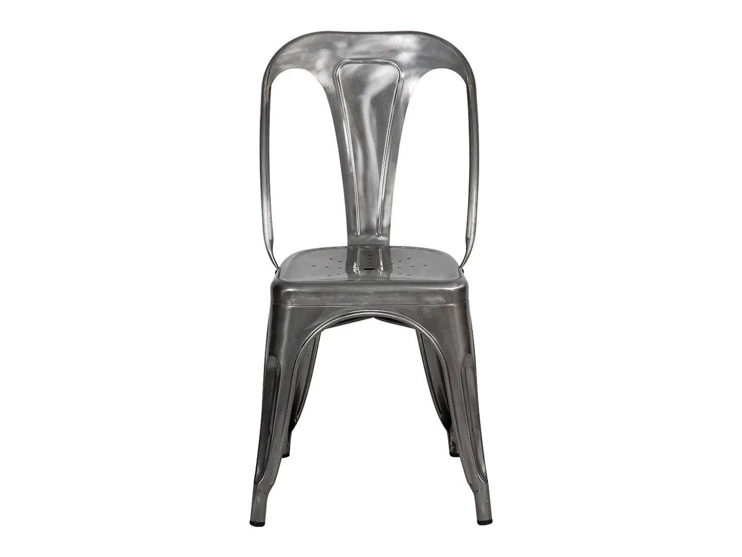 Lote de 2 sillas Indus cromadas de metal cromado para una decoración retro a bajo precio