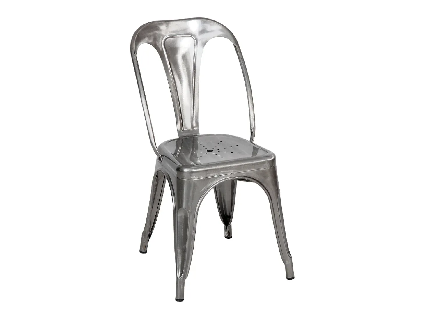 Lote de 2 sillas Indus cromadas de metal cromado para una decoración retro a bajo precio