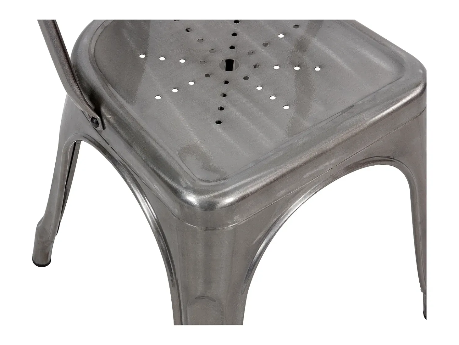 Lote de 2 sillas Indus cromadas de metal cromado para una decoración retro a bajo precio
