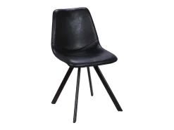 Lote de 2 sillas LUBINE - Vintage - Piel sintética - negro