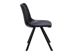 Lote de 2 sillas LUBINE - Vintage - Piel sintética - negro
