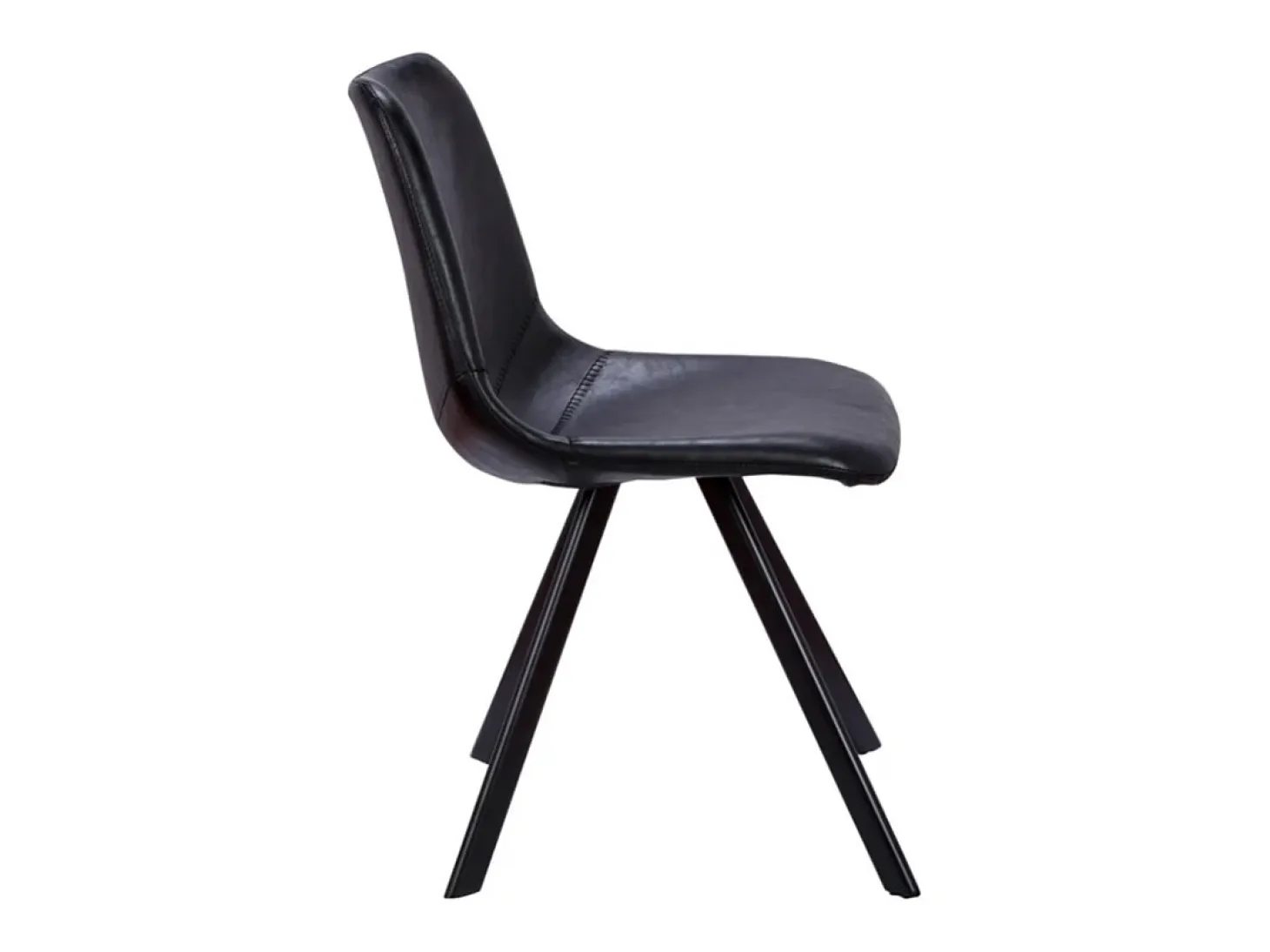 Lote de 2 sillas LUBINE - Vintage - Piel sintética - negro