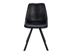 Lote de 2 sillas LUBINE - Vintage - Piel sintética - negro