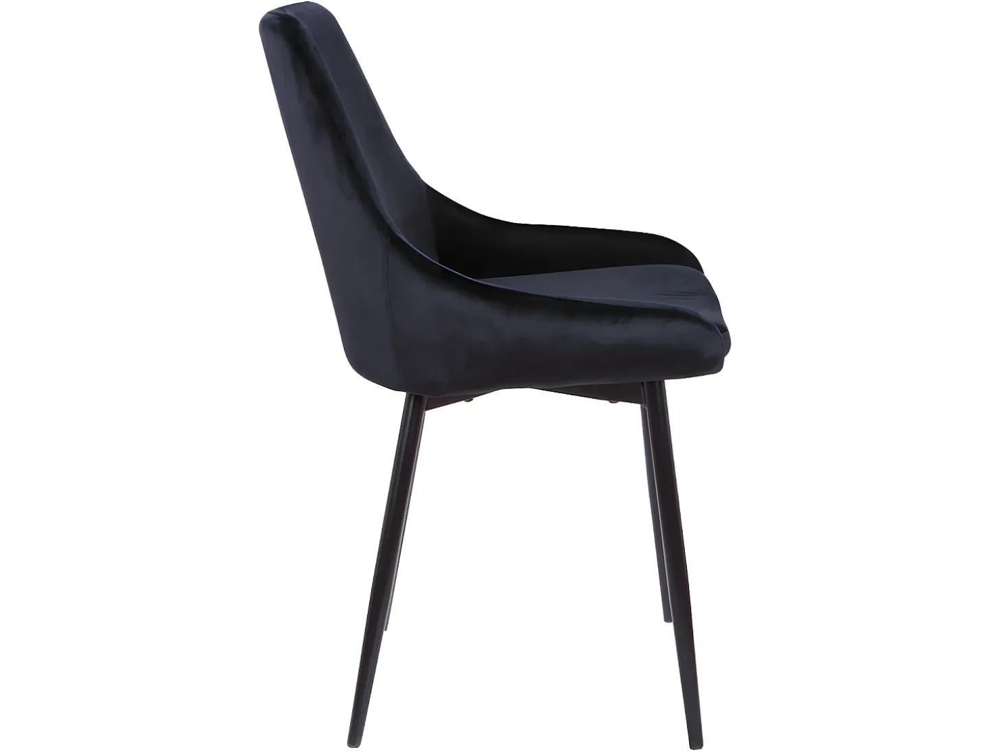 Lote de 6 sillas MASURIE - Terciopelo - Color: Negro