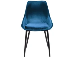 Lote de 6 sillas MASURIE - Terciopelo - azul oscuro