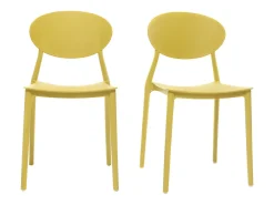 Lote de 2 sillas modernas amarillo polipropileno apilables ANNA
