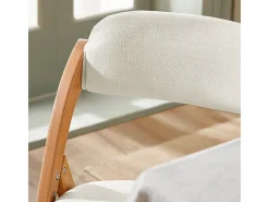 Lote de 2 Sillas Plegables de Madera con Asiento y Respaldo Tapizado Sillón para Cocina Oficina Blanco 47 x 60 x 77 cm FST92-Wx2 SoBuy ES