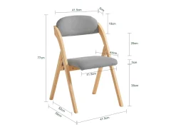 Lote de 2 Sillas Plegables de Madera con Asiento y Respaldo Tapizado Sillón para Cocina Oficina 47 x 57 x 79 cm FST92-Nx2 SoBuy ES