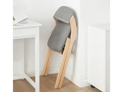 Lote de 2 Sillas Plegables de Madera con Asiento y Respaldo Tapizado Sillón para Cocina Oficina 47 x 57 x 79 cm FST92-Nx2 SoBuy ES