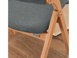 Lote de 2 Sillas Plegables de Madera con Asiento y Respaldo Tapizado Sillón para Cocina Oficina Gris Oscuro47 x 60 x 77 cm FST92-SGx2 SoBuy ES
