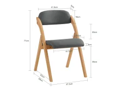 Lote de 4 Sillas Plegables de Madera con Asiento y Respaldo Tapizado Sillón para Cocina Oficina Gris Oscuro47 x 60 x 77 cm FST92-SGx4 SoBuy ES