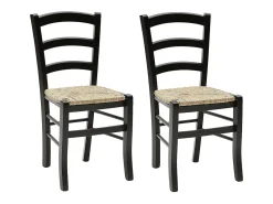 Lote de 2 sillas rellenas de madera negra 43x42x88 cm - CENISIA