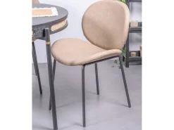 Lote de 4 sillas vintage tapizadas en polipiel - Slice - Beige