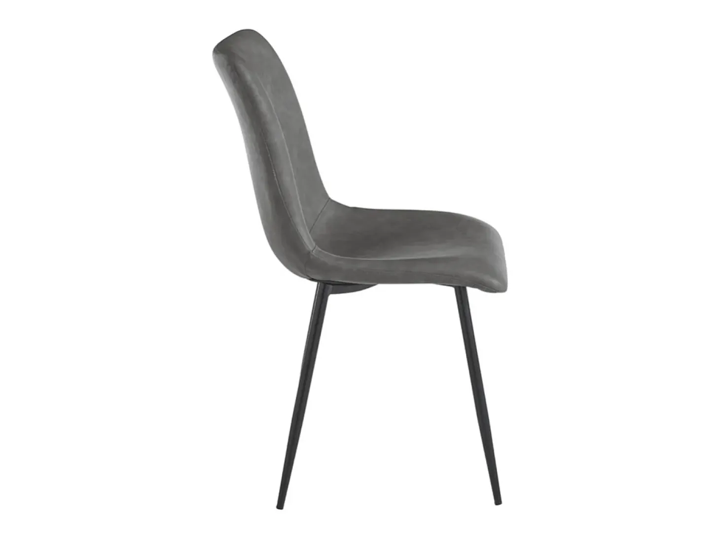 Lote de 2 sillas "Zaren" acolchadas en ecopiel antracita con estructura negra cm 45x59 90h