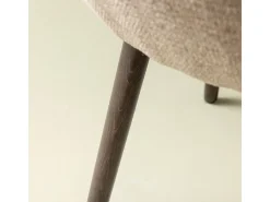 Lote de 6 sillones bridge de tela gris L51 cm - ERNEST