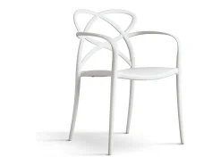 Lote de 4 sillones de polipropileno blanco - LONG ISLAND