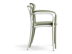 Lote de 4 sillones de polipropileno blanco - LONG ISLAND