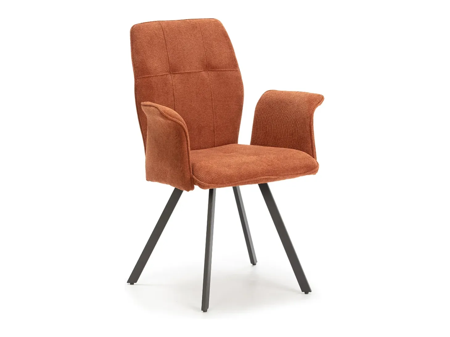 Lote de 2 sillones de tela con patas de metal negro L62 cm - MERY