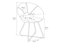 Lote de 2 sillones de tela efecto terciopelo azul, base de metal dorado - ZANTE