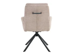 Lote de 2 sillones KAVIRA – Terciopelo acanalado en color arena – Patas de metal – Con reposabrazos – Diseño cálido y moderno