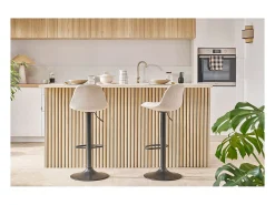 Lote de 2 taburetes de bar diseño rojos STEEVY