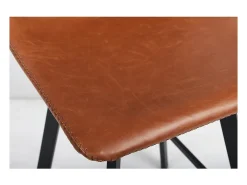 Lote de 2 taburetes de bar OZON – Color coñac – Asiento de PU – Confort moderno y estilo elegante