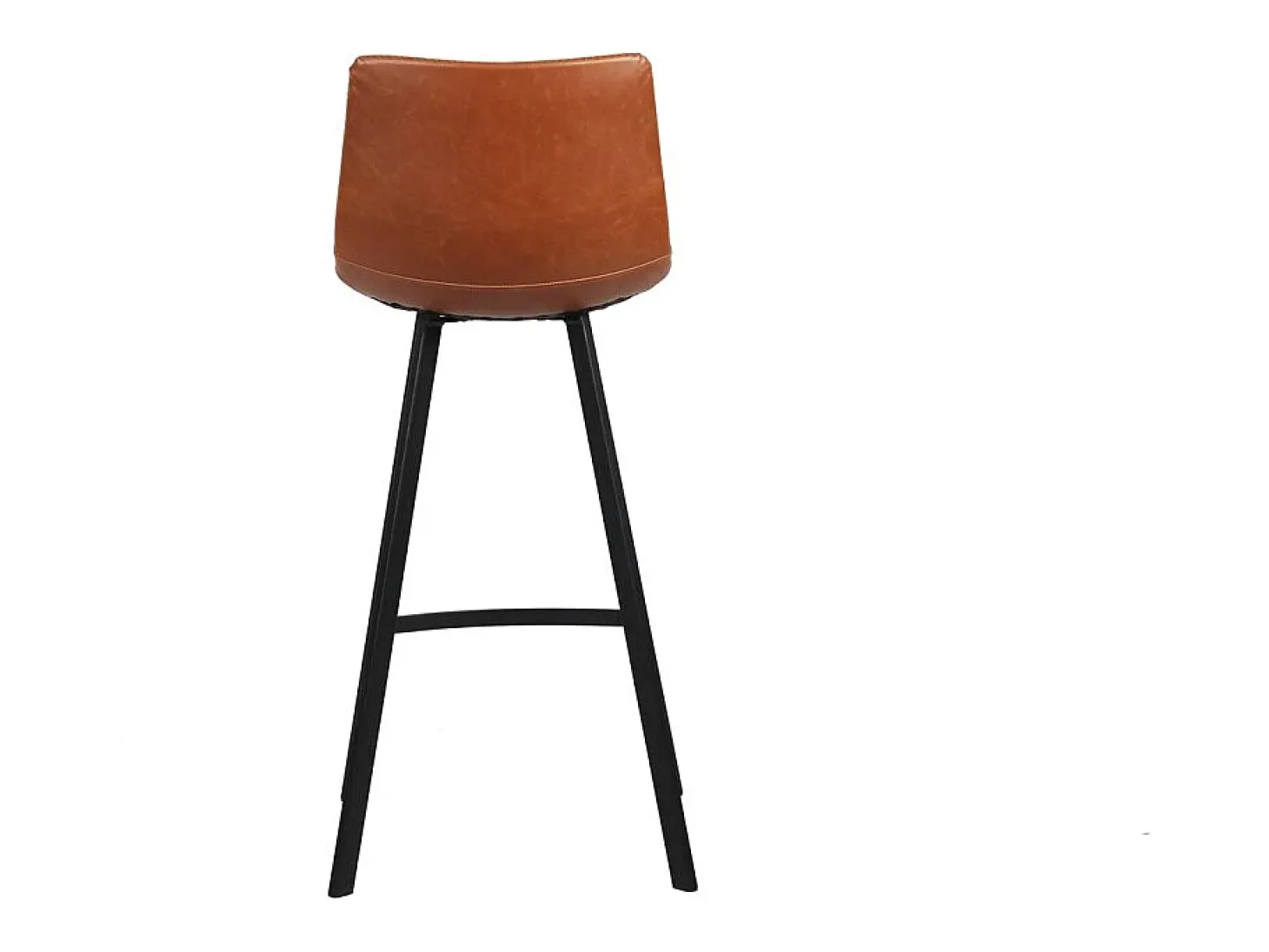 Lote de 2 taburetes de bar OZON – Color coñac – Asiento de PU – Confort moderno y estilo elegante