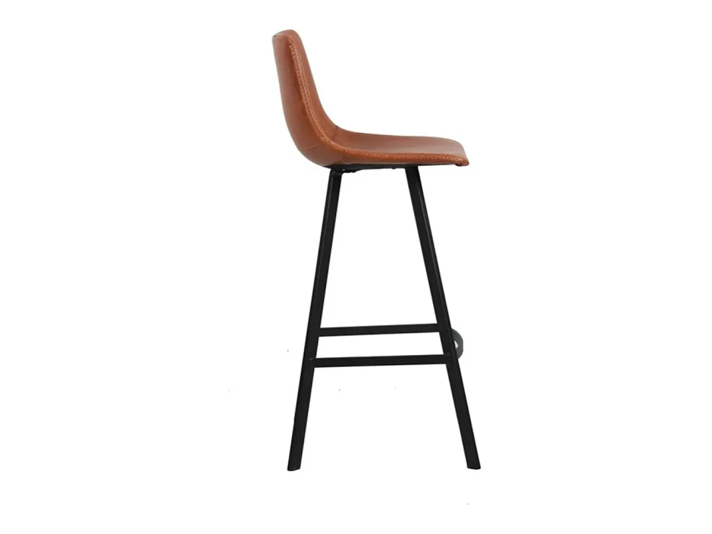 Lote de 2 taburetes de bar OZON – Color coñac – Asiento de PU – Confort moderno y estilo elegante