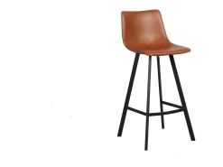 Lote de 2 taburetes de bar OZON – Color coñac – Asiento de PU – Confort moderno y estilo elegante