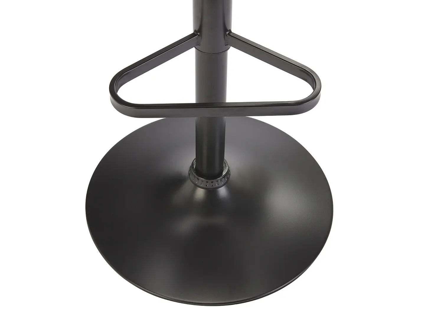 Lote de 2 taburetes de bar de terciopelo y metal negro - Altura ajustable - Beige - ELEANA