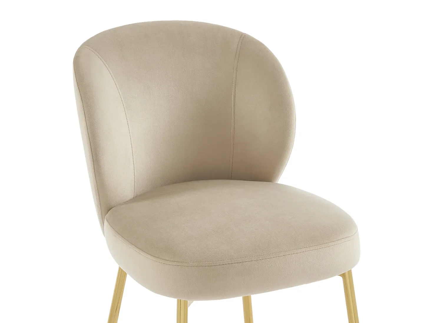 Lote de 2 taburetes de bar de terciopelo y metal dorado - Beige - POLPONA de Pascal MORABITO