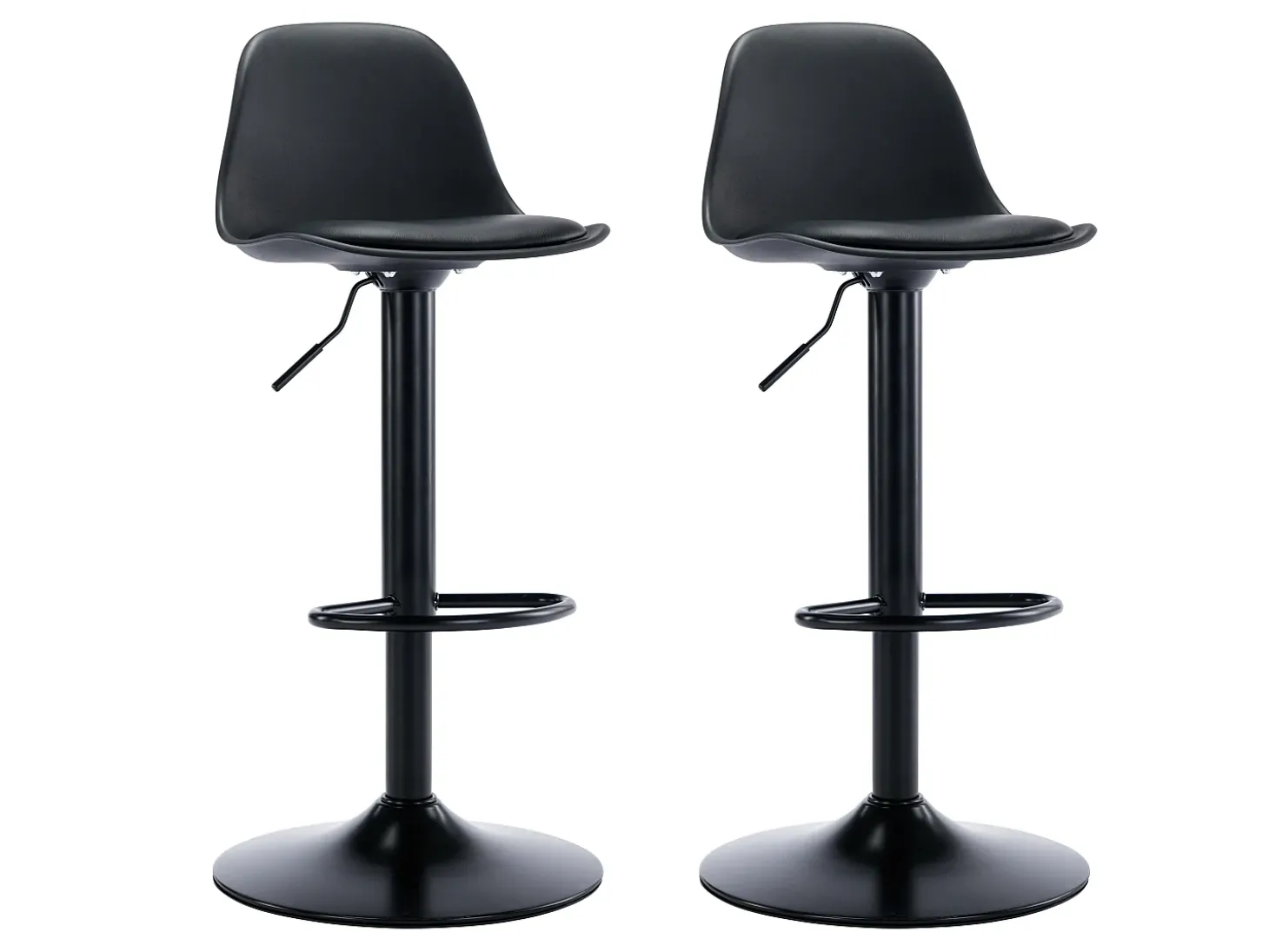 Lote de 2 taburetes de bar de polipropileno y metal - Negro - XAFY