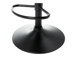 Lote de 2 taburetes de bar de piel sintética y metal - Negro - KADERINA