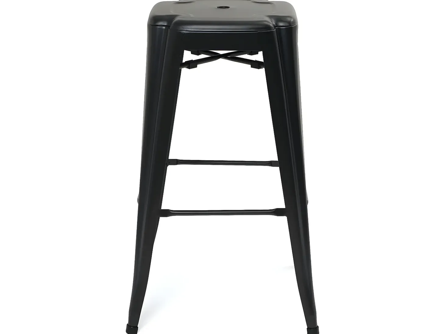 Lote de 2 taburetes de bar industriales de metal, altura 76 cm, apilables BOOKA (negro)