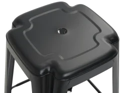 Lote de 2 taburetes de bar industriales de metal, altura 76 cm, apilables BOOKA (negro)