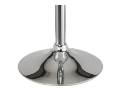 Lote de 2 taburetes de bar de diseño, asiento con respaldo pequeño y cojín de cuero sintético, giratorio, altura ajustable, base cromada SIG (gris)