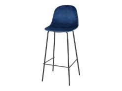Lote de 4 taburetes de bar con respaldo de terciopelo azul y estructura de metal colección LALY - Estilo industrial
