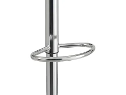 Lote de 2 taburetes de bar para cocina, asiento de cuero sintético, respaldo bajo, giratorio, altura ajustable, base de cromo SATI (gris)