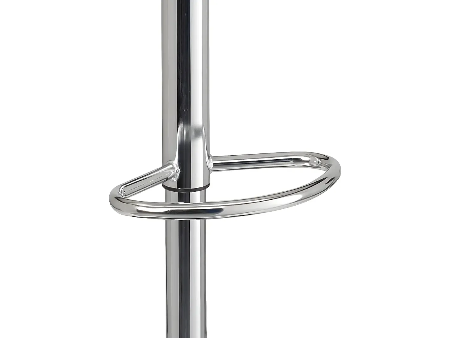 Lote de 2 taburetes de bar para cocina, asiento de cuero sintético, respaldo bajo, giratorio, altura ajustable, base de cromo SATI (gris)
