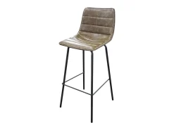 Lote de 2 taburetes de bar con respaldo efecto cuero tilo colección NETS - Estilo industrial