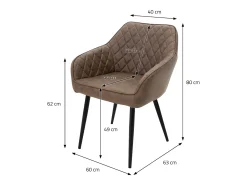 Lote de 6x sillas de comedor y sillones de salón en material sintético marrón