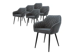 Lote 6x sillas de comedor sillones de salón material sintético antracita