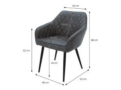 Lote 6x sillas de comedor sillones de salón material sintético antracita