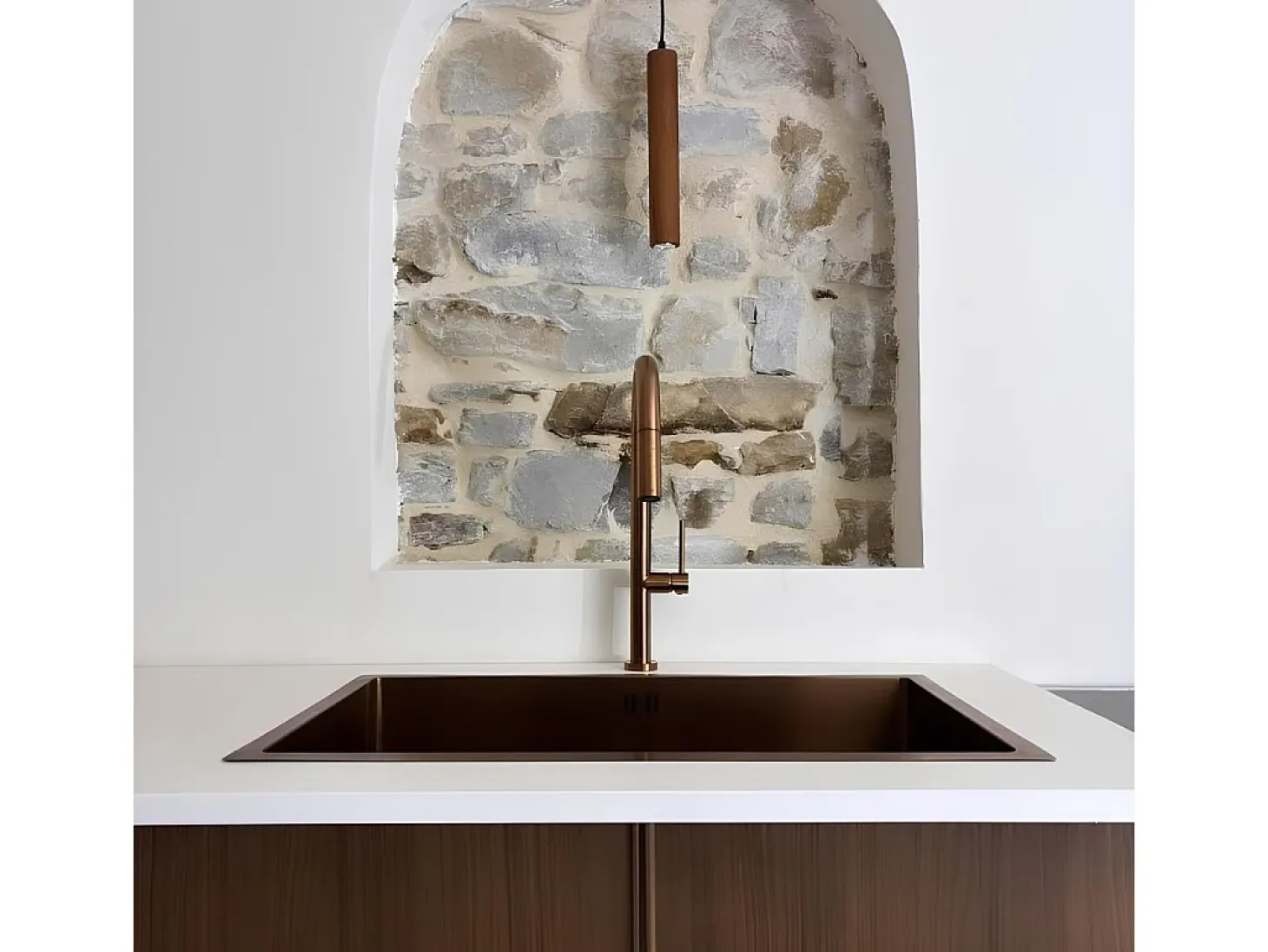 Luisa fregadero 1 cubeta grande 76x45 en acero inoxidable cobre cepillado Essebagno