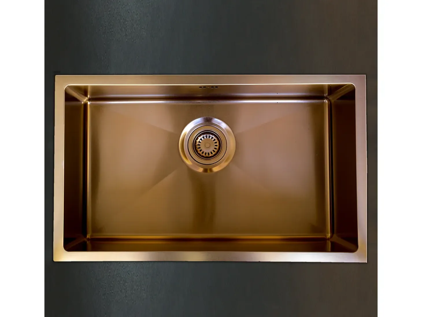Luisa fregadero 1 cubeta grande 76x45 en acero inoxidable cobre cepillado Essebagno