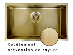Luisa fregadero 1 cubeta grande 76x45 en acero inoxidable oro cepillado Essebagno