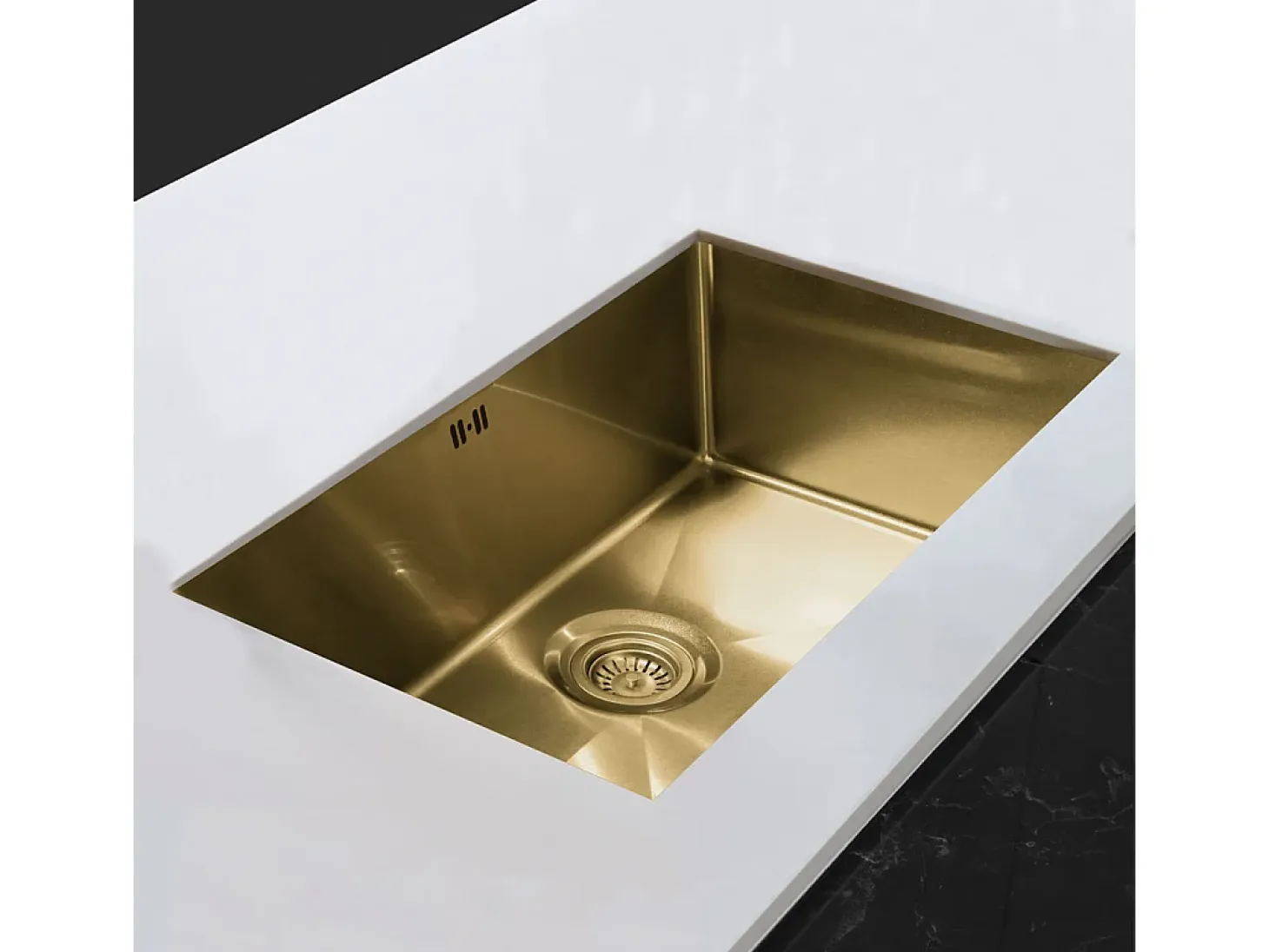 Luisa fregadero 1 cubeta grande 76x45 en acero inoxidable oro cepillado Essebagno